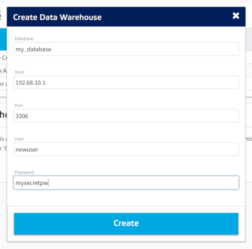 Administration - Create Warehouse Form