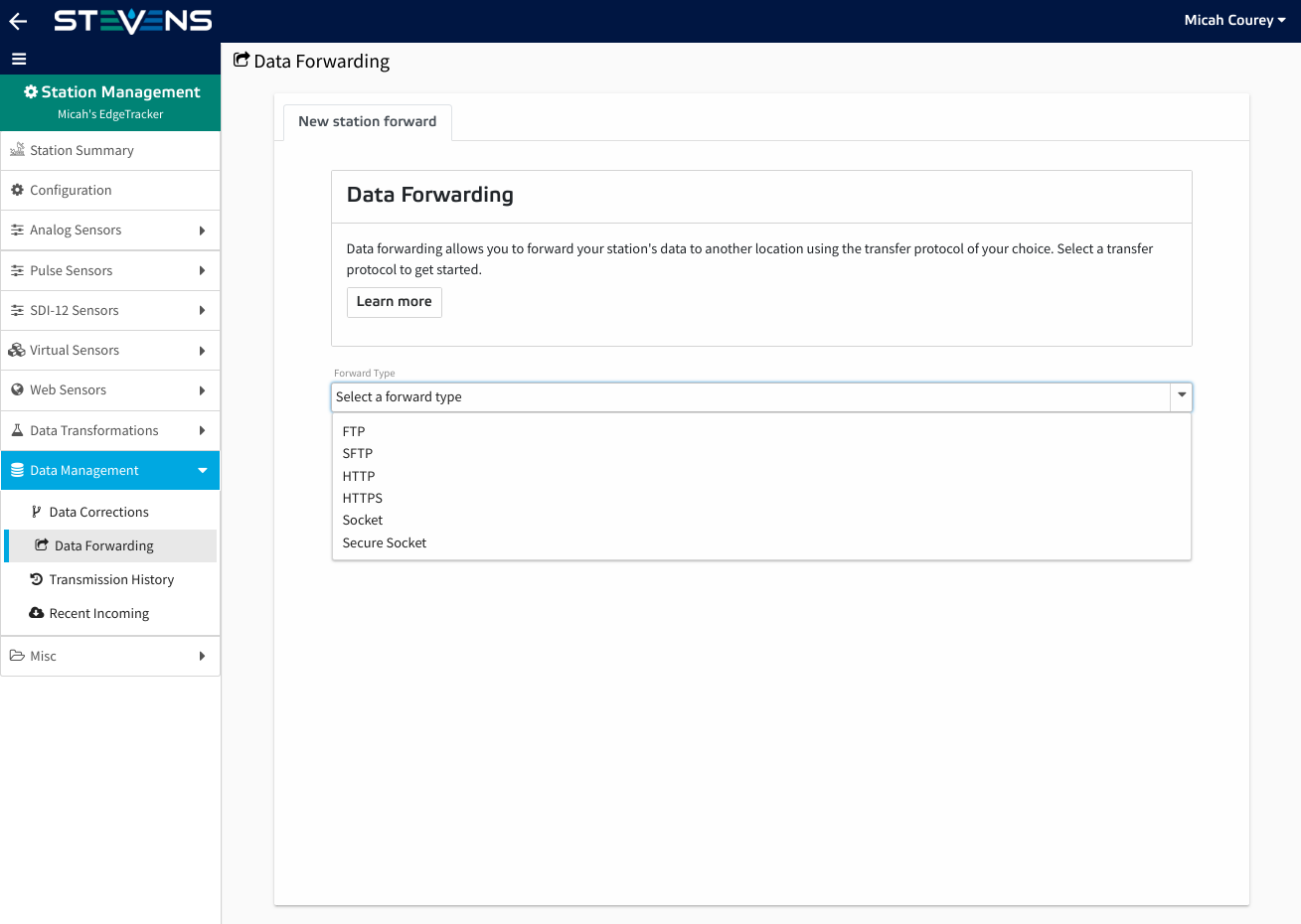 Data Forwarding Setup