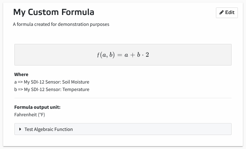 Algebraic Function Card