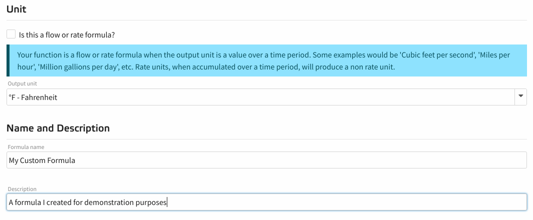 Algebraic Function Wizard Name and Description