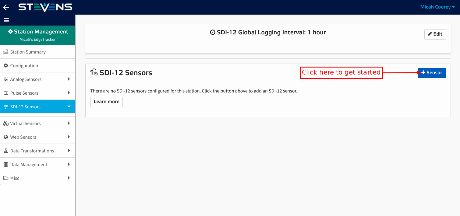 SDI-12 summary with no sensors